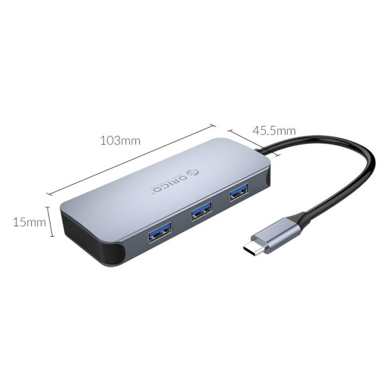 Докинг станция Orico Docking Station Type-C Power Distribution 3.0 100W - LAN, HDMI, Type-C x 1, USB3.0 x 3 - MC-U602P