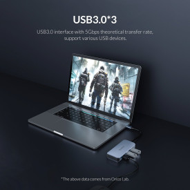 Докинг станция Orico Docking Station Type-C Power Distribution 3.0 100W - LAN, HDMI, Type-C x 1, USB3.0 x 3 - MC-U602P