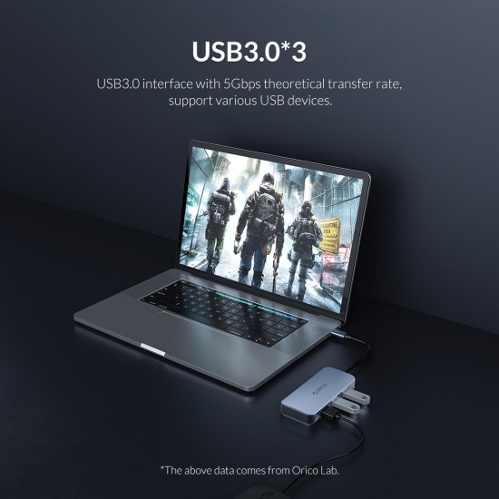 Докинг станция Orico Docking Station Type-C Power Distribution 3.0 100W - LAN, HDMI, Type-C x 1, USB3.0 x 3 - MC-U602P