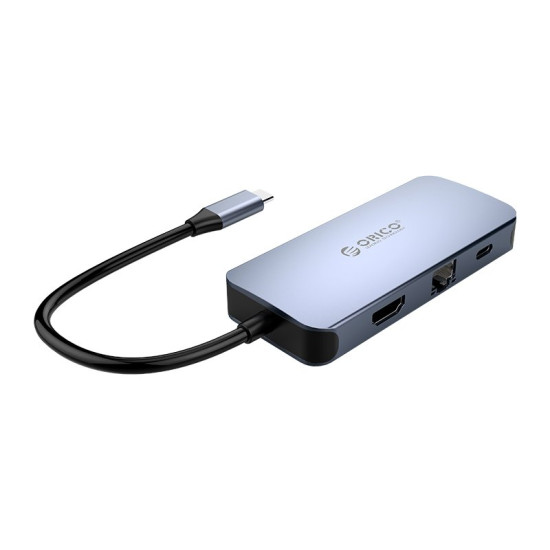 Докинг станция Orico Docking Station Type-C Power Distribution 3.0 100W - LAN, HDMI, Type-C x 1, USB3.0 x 3 - MC-U602P