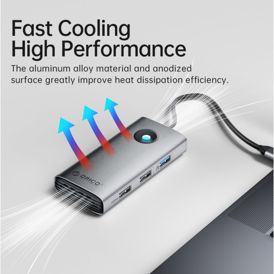 Докинг станция Orico Docking Station Type-C Power Distribution 60w - PW11-5P-GY-EP - HDMI, USB3.0 x1, USB2.0 x1