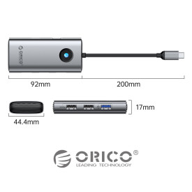 Докинг станция Orico Docking Station Type-C Power Distribution 60w - PW11-5P-GY-EP - HDMI, USB3.0 x1, USB2.0 x1
