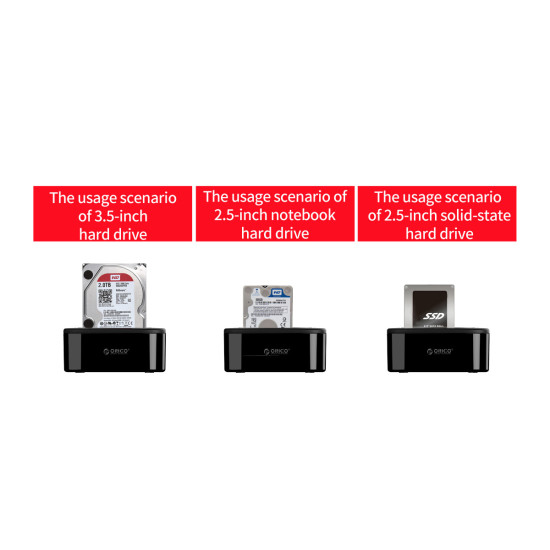 Докинг станция Orico Storage - HDD/SSD Dock - 2.5 and 3.5 inch USB3.0 - 6218US3
