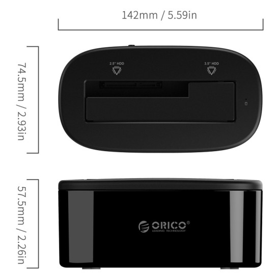 Докинг станция Orico Storage - HDD/SSD Dock - 2.5 and 3.5 inch USB3.0 - 6218US3