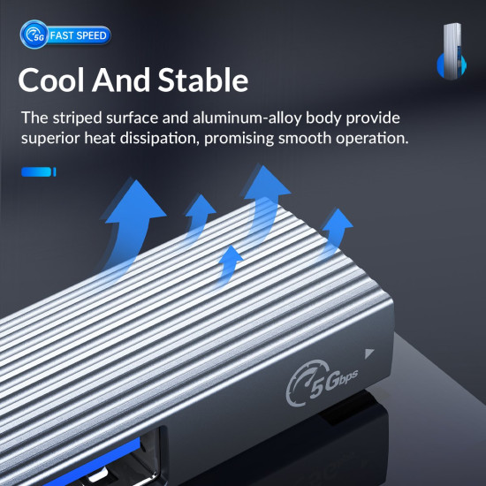 USB хъб Orico USB3.0/2.0 HUB 4 port, Aluminum - AH-A13-GY