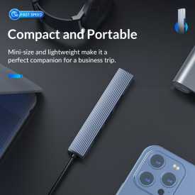 USB хъб Orico USB3.0/2.0 HUB 4 port, Aluminum - AH-A13-GY