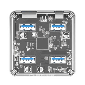 USB хъб Orico USB3.0 HUB 4 port transparent - MH4U-U3-03-CR