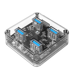 USB хъб Orico USB3.0 HUB 4 port transparent - MH4U-U3-03-CR