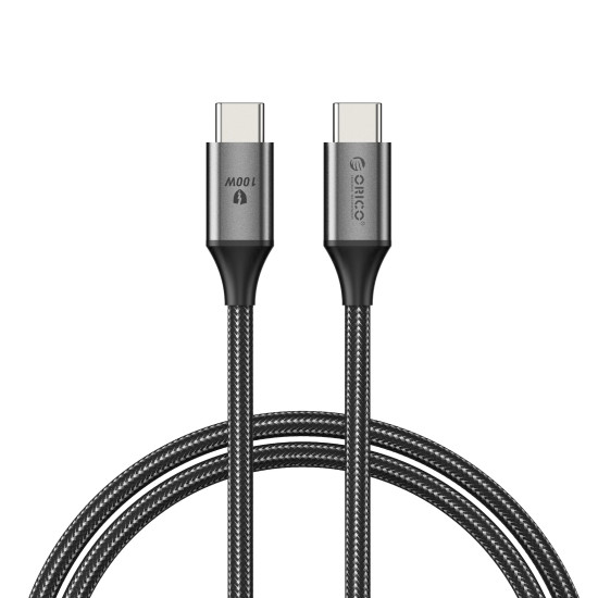 USB кабел Orico USB C-to-C PD 100W Charging 1.0m Black - CDX-100CC-BK
