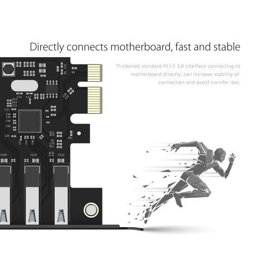 PCIe карта Orico PCI-E card 7 x USB3.0 port 5Gbps - PVU3-7U-V1