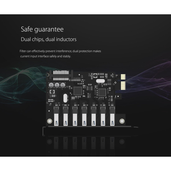PCIe карта Orico PCI-E card 7 x USB3.0 port 5Gbps - PVU3-7U-V1