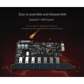 PCIe карта Orico PCI-E card 7 x USB3.0 port 5Gbps - PVU3-7U-V1