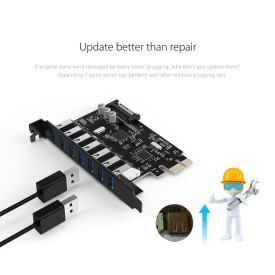 PCIe карта Orico PCI-E card 7 x USB3.0 port 5Gbps - PVU3-7U-V1