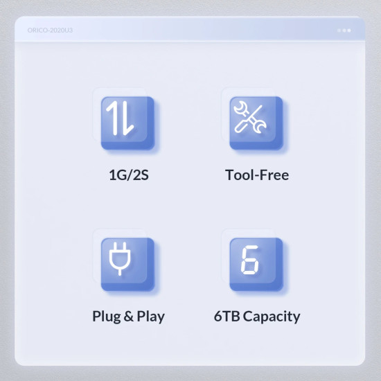 Външна кутия за диск Orico Storage - Case - 2.5 inch USB-C - 2020C3-V1-BK