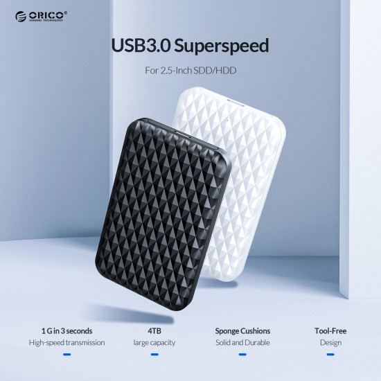 Външна кутия за диск Orico Storage - Case - 2.5 inch USB3.0 - 2520U3-WH