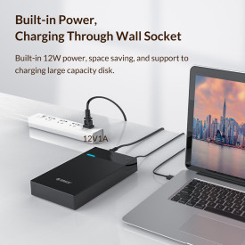 Кутия за диск Orico Storage - Case - 3.5 inch, USB3.0, Built-in Power adapter, UASP, black - 3599U3