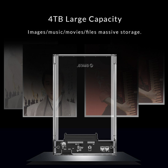 Външна кутия за диск Orico Storage - Case - 2.5 inch 10Gbps Type-C Transparent - 2139C3-G2-CR-BP