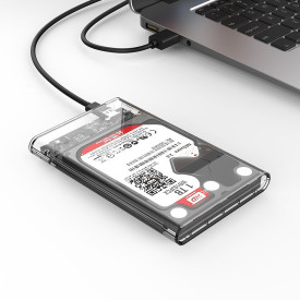 Външна кутия за диск Orico Storage - Case - 2.5 inch 10Gbps Type-C Transparent - 2139C3-G2-CR-BP