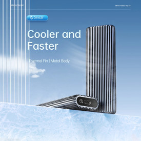 Външна кутия за диск Orico Storage - Case - M.2 NVMe M-key 10 Gbps, Aluminium - AM2C3-G2-GY