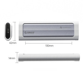 Външна кутия за диск Orico Storage - Case - M.2 NVMe M-key 10 Gbps, Silicone Protective Case - AXM2-G2-GY-BP