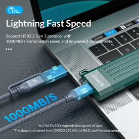 Външна кутия за диск Orico Storage - Case - M.2 NVMe M-key 10 Gbps Space Gray - MM2C3-G2-GY