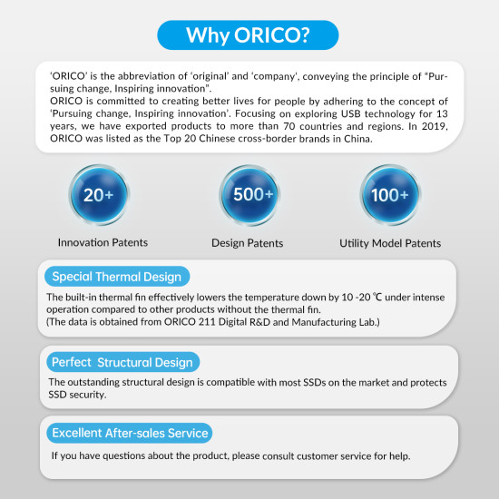 Външна кутия за диск Orico Storage - Case - M.2 NVMe M-key 10 Gbps Space Gray - MM2C3-G2-GY