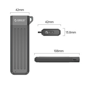 Външна кутия за диск Orico Storage - Case - M.2 NVMe M-key 10 Gbps Space Gray - MM2C3-G2-GY