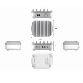 Зарядна станция Orico Charger Station, 220V, 5 x USB, 40W, Бяло, DUK-5P-EU-WH