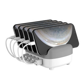 Зарядна станция Orico Charger Station, 220V, 5 x USB, 40W, Бяло, DUK-5P-EU-WH