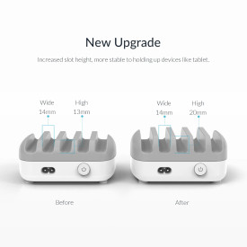 Зарядна станция Orico Charger Station, 220V, 5 x USB, 40W, Бяло, DUK-5P-EU-WH