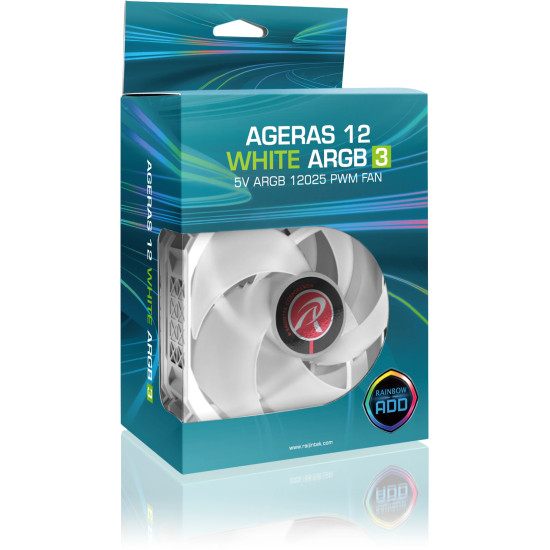 Комплект вентилатори Raijintek Fan Pack 3-in-1 3x120mm - AGERAS 12 WHITE ARGB-3