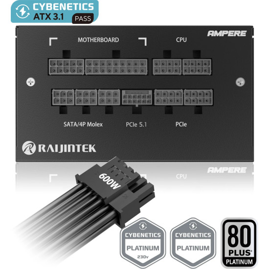 Захранване Raijintek AMPERE 850 - ATX 3.1, 850W, Platinum