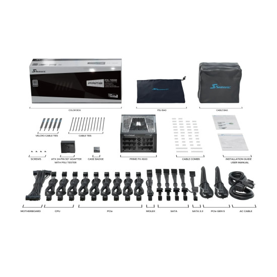 Захранване Seasonic PSU ATX 3.1 1600W Platinum PCIe Gen 5 - PRIME PX-1600 - SSR-1600PD2-ATX3.1