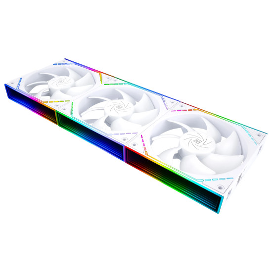 Комплект вентилатори Thermalright TL-M12QW, 120 mm, 2000 RPM, Infinity Mirror, Daisy-Chain, A-RGB, 3 броя, White