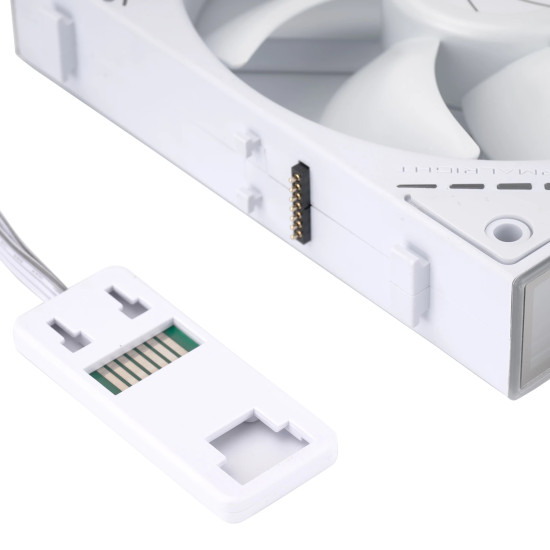 Комплект вентилатори Thermalright TL-M12QW, 120 mm, 2000 RPM, Infinity Mirror, Daisy-Chain, A-RGB, 3 броя, White
