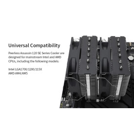 Охладител за процесор Thermalright CPU Cooler Peerless Assassin 120 SE - Dual-Tower - LGA1851/LGA1700/AM5