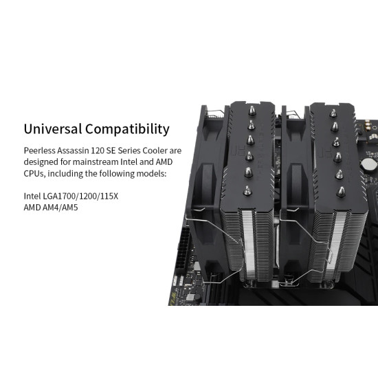Охладител за процесор Thermalright CPU Cooler Peerless Assassin 120 SE - Dual-Tower - LGA1851/LGA1700/AM5