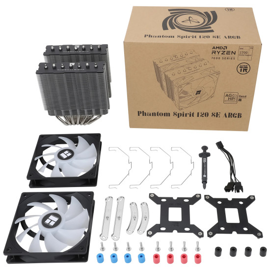 Охладител за процесор Thermalright CPU Cooler Phantom Spirit 120 SE A-RGB - Dual-Tower - LGA1851/LGA1700/AM5