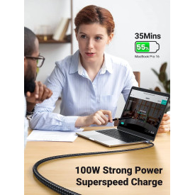 Ugreen кабел USB3.1 Type-C Gen2 M/M US355, 10Gbps, 100W, 5A, 1m - 80150