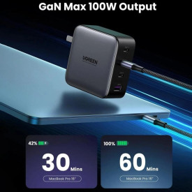 Зарядно Ugreen Charger Wall 100W GaN Nexode CD226, 1 x USB-A, 3 x Type-C - 40747