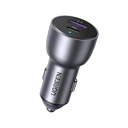 Зарядно Ugreen Fast Charger Car - Type-C + USB QC3.0, Power Distribution 52.5W CD213 - 60980