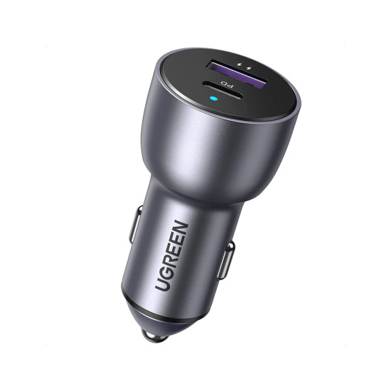 Зарядно Ugreen Fast Charger Car - Type-C + USB QC3.0, Power Distribution 52.5W CD213 - 60980