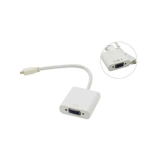 Адаптер VCom Micro HDMI DM to VGA F White - CG593-0.15m