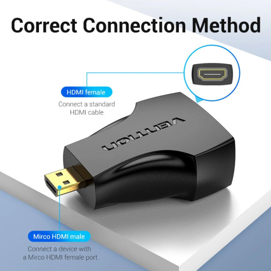 Адаптер Vention Micro HDMI M / HDMI F Black - AITB0