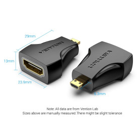 Адаптер Vention Micro HDMI M / HDMI F Black - AITB0