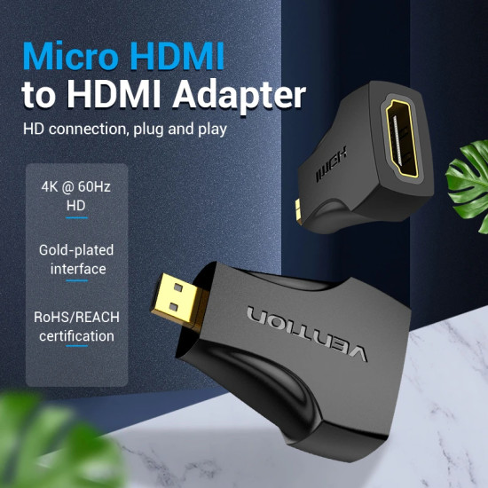 Адаптер Vention Micro HDMI M / HDMI F Black - AITB0