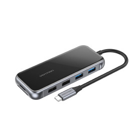 Докинг станция Vention Type-C Docking Station Power Distribution 3.0 87W - HDMI, Type-C x 1, USB3.0 x 2, USB 2.0 x 2, LAN, SD/TF, VGA - TFGHB