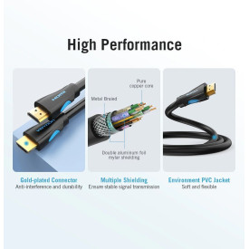 HDMI кабел Vention Cable HDMI 2.0 15.0m - 4K/60Hz Black - VAA-M02-B1500