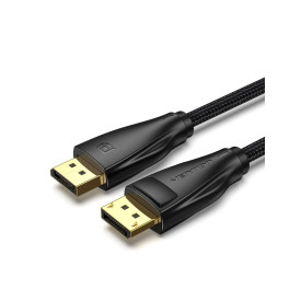 Display Port кабел Vention v1.4 DP M / M 8K 1m - Cotton Braided, Black - HCCBF