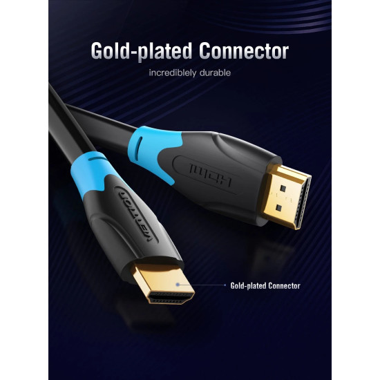 HDMI кабел Vention HDMI v2.0 M / M 4K/60Hz Gold - 8M Black - AACBK